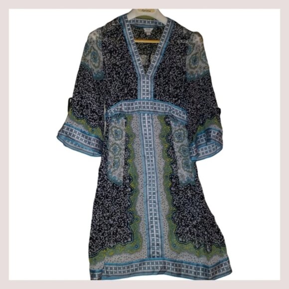 🏖️ ECI NY Sheer Bohemian Cottage See-thru Peasant Dress Sz 6 - Picture 1 of 9